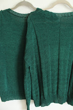 Vintage Emerald Cardigan & Top Set | XL