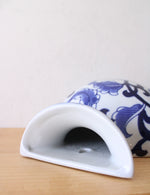Blue & White Chinoiserie Porcelain Hanging Vase