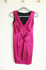 NEW Nanette Lepore Katie Mae Maroon Magenta Satin Dress | 0