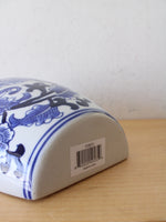 Blue & White Chinoiserie Porcelain Hanging Vase