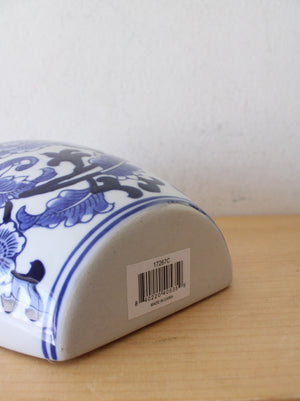 Blue & White Chinoiserie Porcelain Hanging Vase