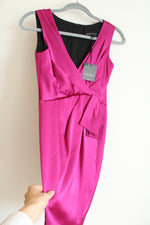 NEW Nanette Lepore Katie Mae Maroon Magenta Satin Dress | 0