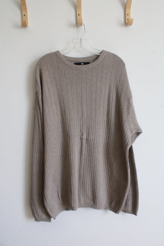 Consensus Sportswear Brown Ribbed Cotton Sweater | XL