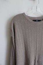 Consensus Sportswear Brown Ribbed Cotton Sweater | XL