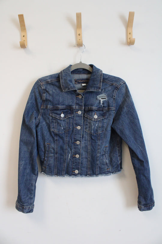Maurices Distressed Denim Jacket | M