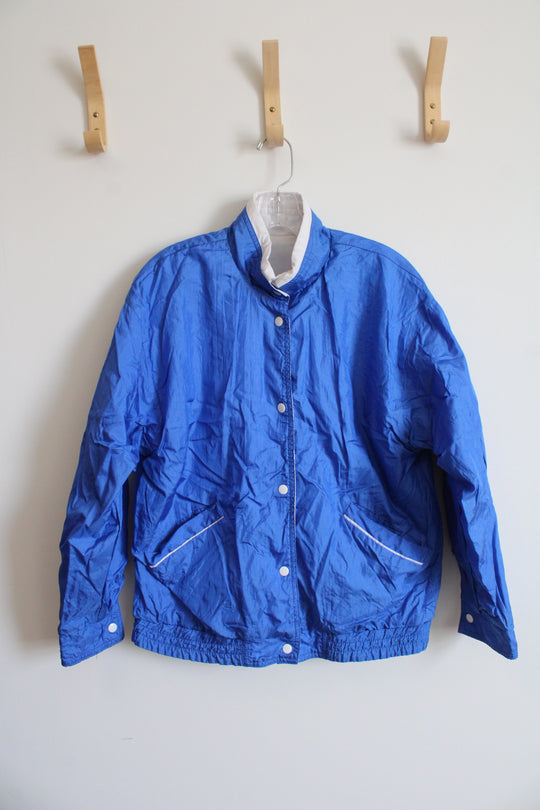 Vintage Blue Nylon Windbreaker Jacket | S