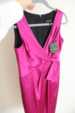 NEW Nanette Lepore Katie Mae Maroon Magenta Satin Dress | 0
