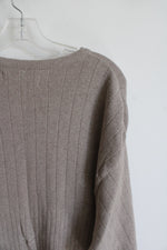 Consensus Sportswear Brown Ribbed Cotton Sweater | XL
