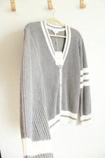 NEW Bohme Gray Collegiate Style Cardigan | M