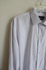 Nautica Slim Fit White & Blue Dotted Button Down Shirt | XL