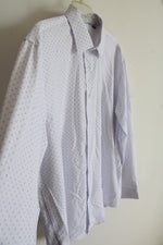Nautica Slim Fit White & Blue Dotted Button Down Shirt | XL