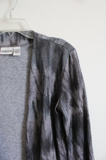 Chico's Gray Metallic Open Cardigan | 1 (M)