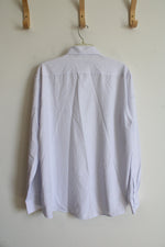 Nautica Slim Fit White & Blue Dotted Button Down Shirt | XL
