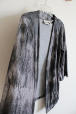 Chico's Gray Metallic Open Cardigan | 1 (M)