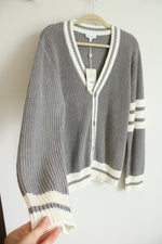 NEW Bohme Gray Collegiate Style Cardigan | M
