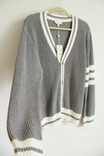 NEW Bohme Gray Collegiate Style Cardigan | M