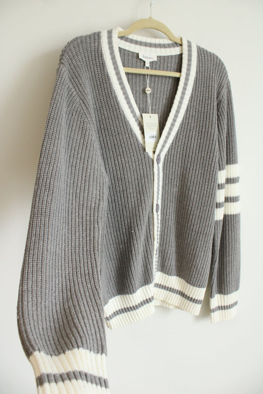 NEW Bohme Gray Collegiate Style Cardigan | M