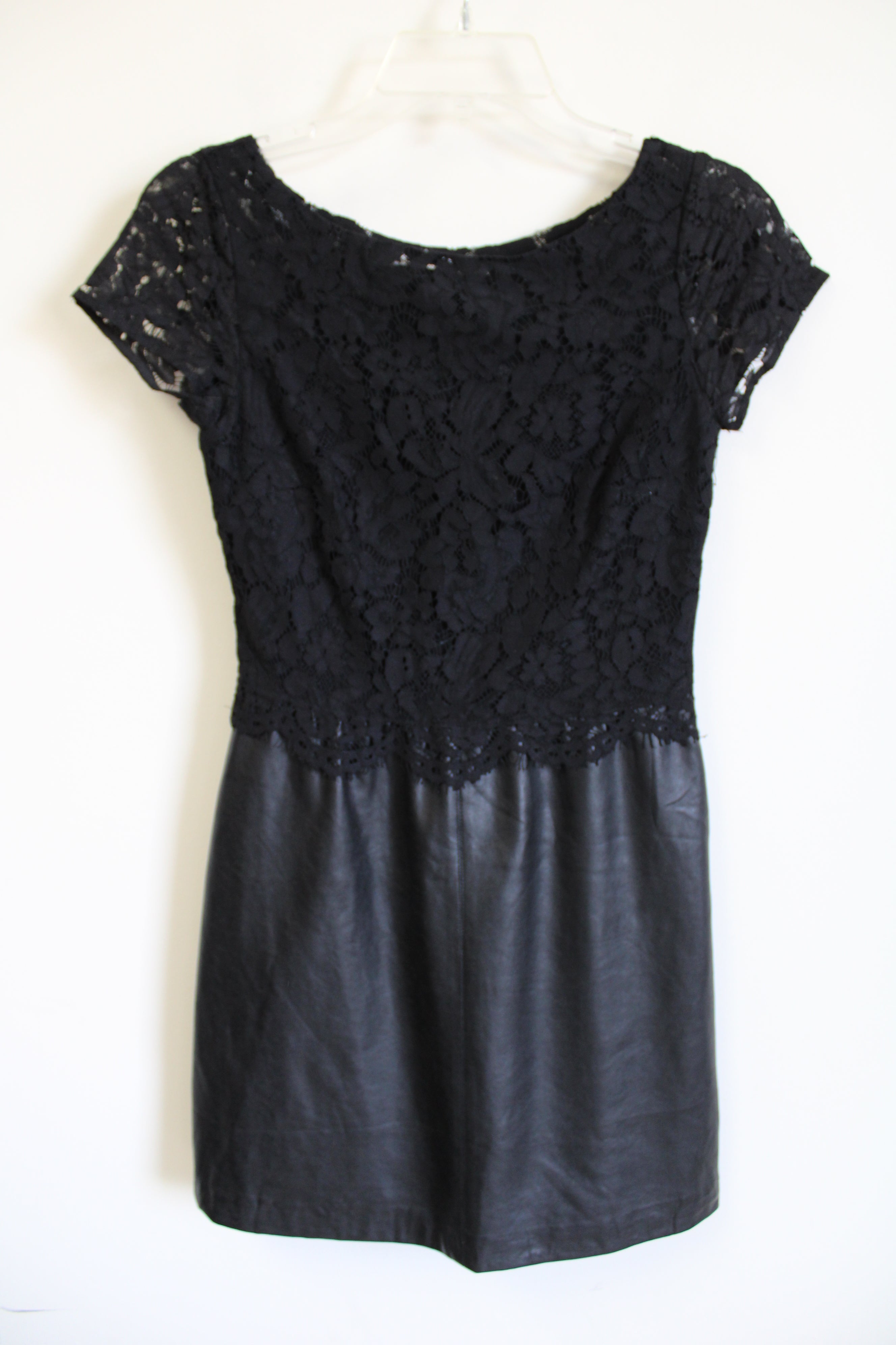Bailey44 Black Leather & Lace Dress | XS