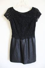 Bailey44 Black Leather & Lace Dress | XS