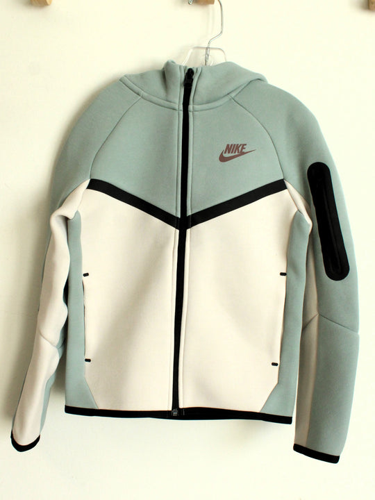 Nike Sage Green Tech Fleece Windrunner Full Zip Hoodie | 6-8 (S)