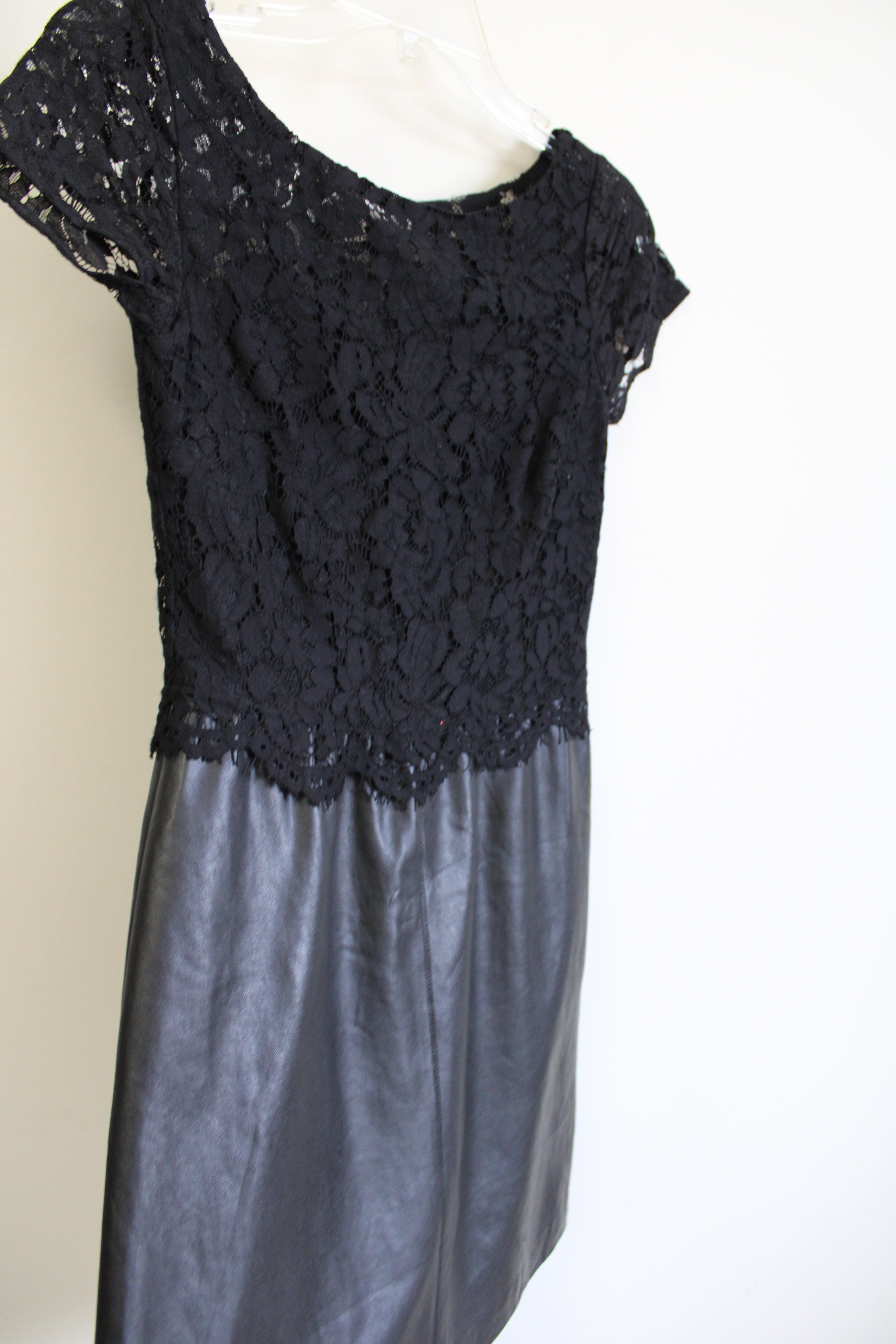 Bailey44 Black Leather & Lace Dress | XS