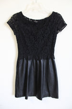Bailey44 Black Leather & Lace Dress | XS