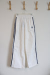 NEW Adidas White & Navy Stripe Sweatpants | S