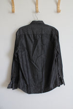 NEW Johnston & Murphy Slim Fit Gray Wash Button Down Shirt | M