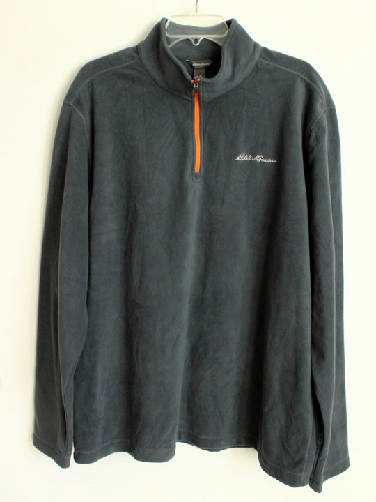 NEW Eddie Bauer Gray Fleece Quarter Zip Pullover | XL