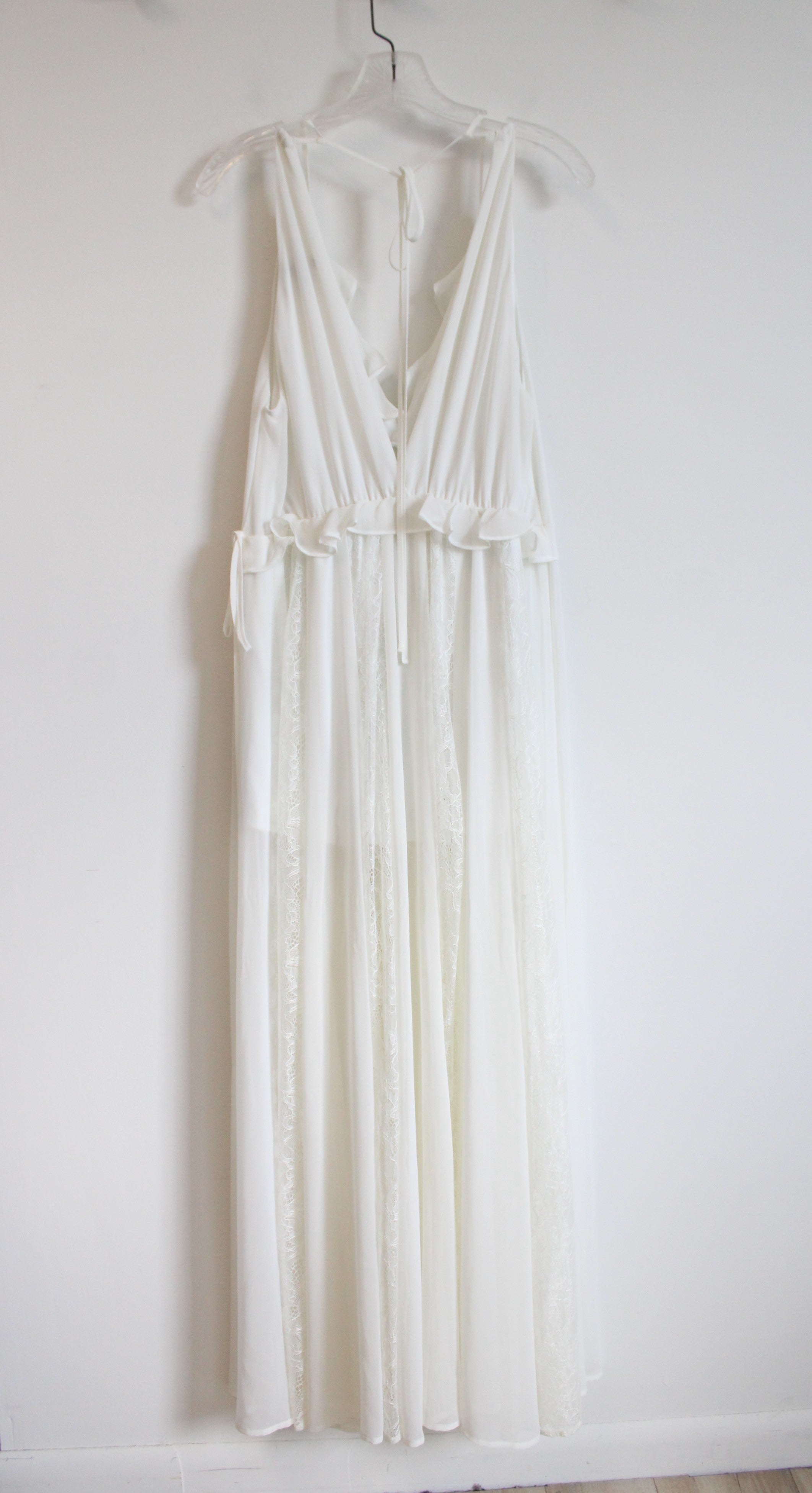 Express White Lace Ruffle Boho Maxi Dress | S