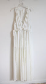 Express White Lace Ruffle Boho Maxi Dress | S