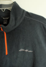 NEW Eddie Bauer Gray Fleece Quarter Zip Pullover | XL