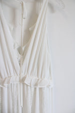 Express White Lace Ruffle Boho Maxi Dress | S