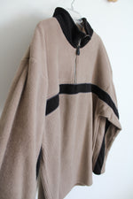 Adolfo Sport Tan & Black Fleece 1/4 Zip Sweatshirt | XL