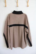 Adolfo Sport Tan & Black Fleece 1/4 Zip Sweatshirt | XL