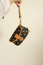 Dooney & Bourke Brown Signature Logo Flap Wristlet