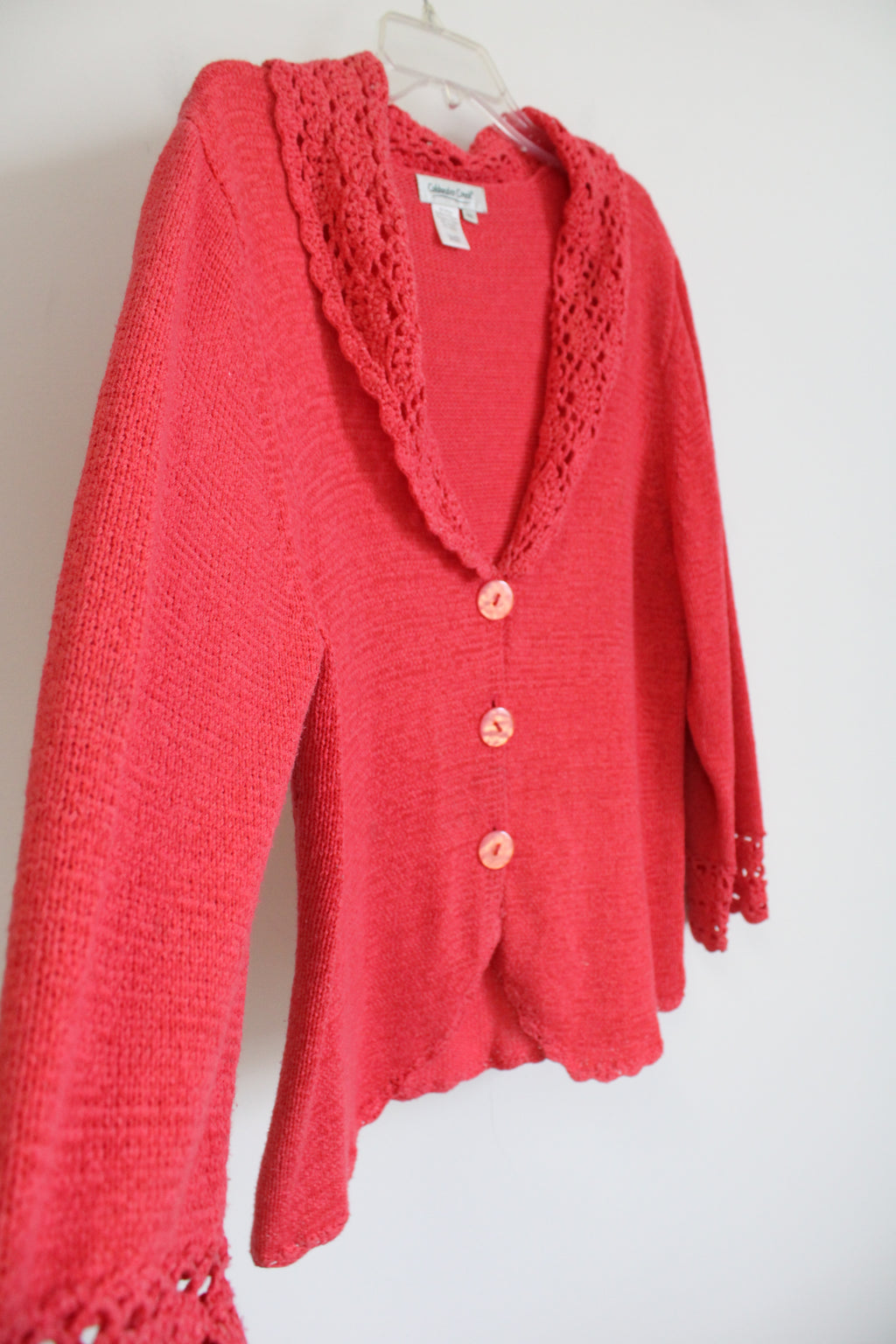 Coldwater Creek Coral Pink Knit Cardigan | XXL