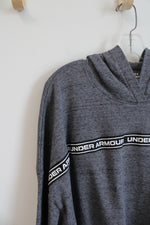Under Armour Gray & Black Stripe Cropped Hoodie | XL