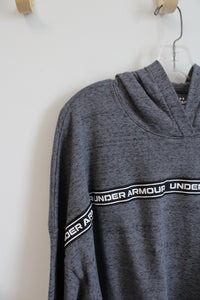 Under Armour Gray & Black Stripe Cropped Hoodie | XL