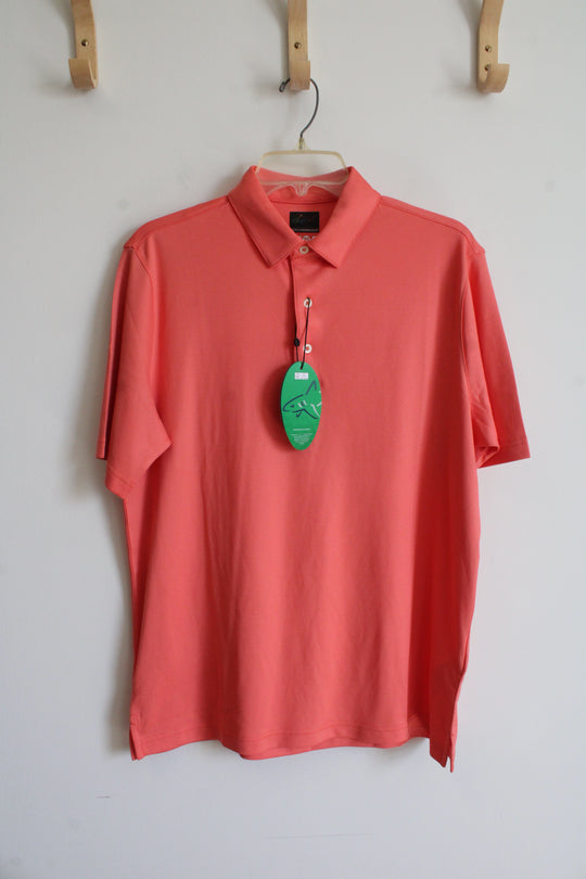 NEW Greg Norman ML75 Play Dry Salmon Orange Polo Shirt | S