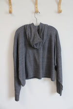 Under Armour Gray & Black Stripe Cropped Hoodie | XL