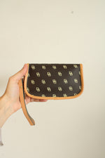 Dooney & Bourke Brown Signature Logo Flap Wristlet