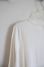 NEW Ruby Rd. Cream Gold Embellished Knit Sweater Top | L