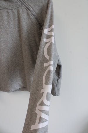 Victoria Sport Gray Cropped Hoodie | XL