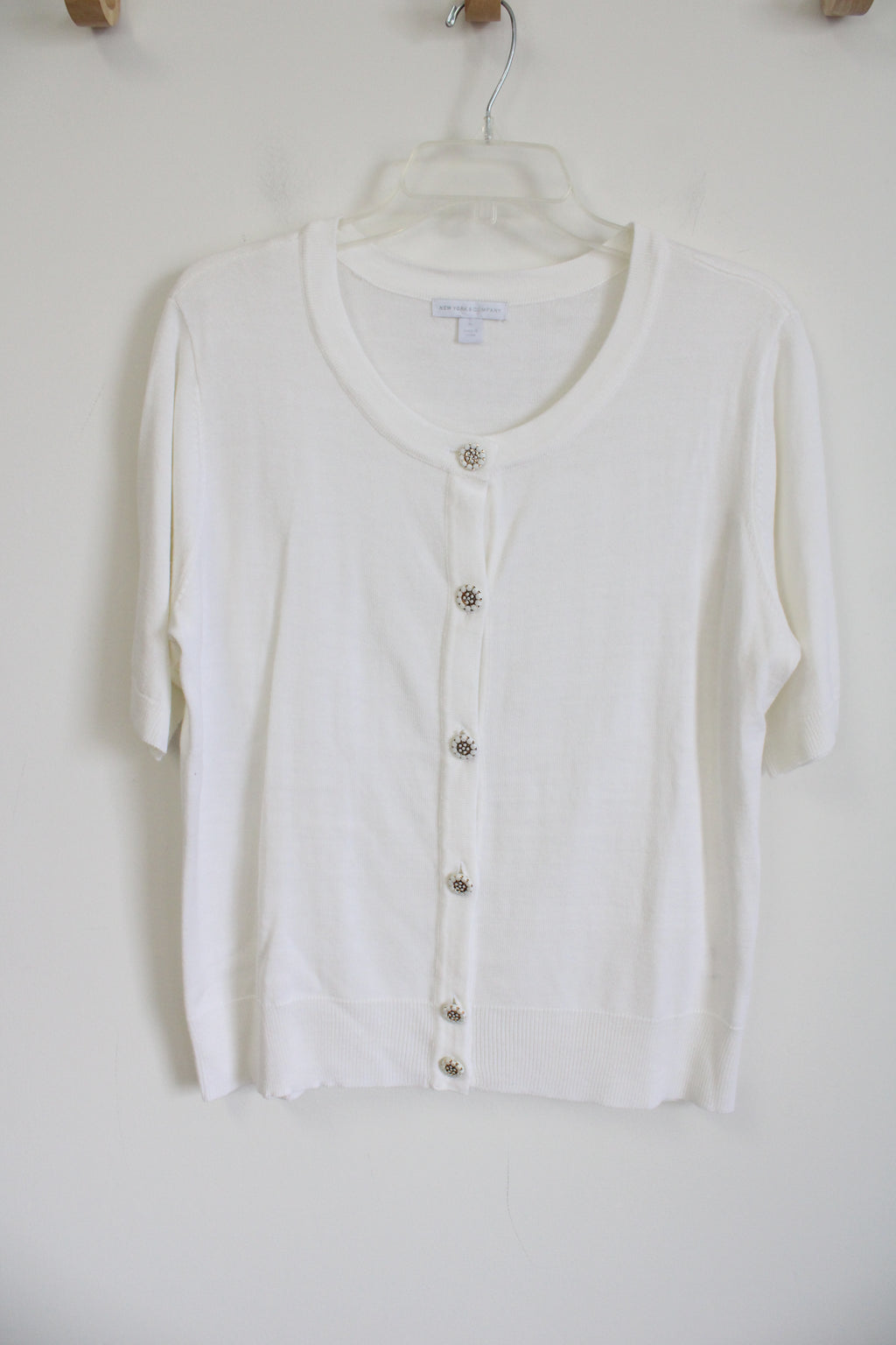 New York & Co. White Knit Cardigan | XL