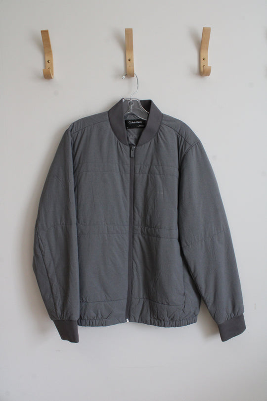 Calvin Klein Gray Lightweight Padded Thermal Bomber Jacket | M