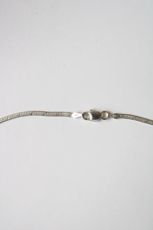 Purple & Red Stone Anchor Shaped Sterling Silver Necklace