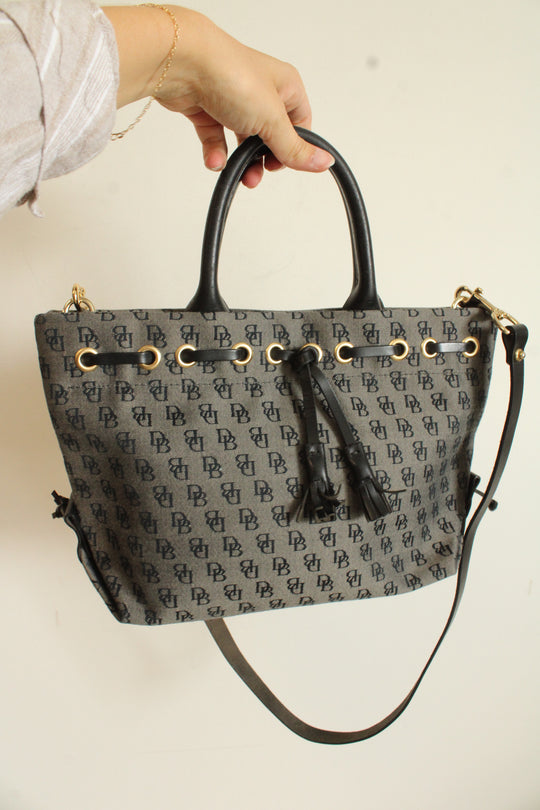 Dooney & Bourke Navy Black & Tan Monogram Purse
