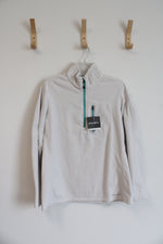 NEW Eddie Bauer White Quarter Zip Fleece Sweatshirt | XL