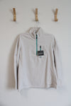NEW Eddie Bauer White Quarter Zip Fleece Sweatshirt | XL